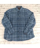 Copper and Oak Button Up Shirt Mens Medium Blue Plaid Corduroy Lined Fli... - $24.99