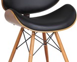 Armen Living&#39;S Cassie Dining Chair Has A Walnut Wood Finish And Black Faux - $125.98