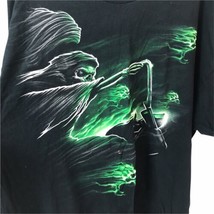 Vintage Tee Grim Reaper Skull Biker Glow in the Dark T-Shirt Black 3X skeleton - £31.14 GBP