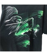 Vintage Tee Grim Reaper Skull Biker Glow in the Dark T-Shirt Black 3X sk... - $39.59