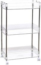 Chrisw Slim Storage Cart 3-Tier With Wheels, Clear Bathroom Cart, 8&quot; W. - $45.61