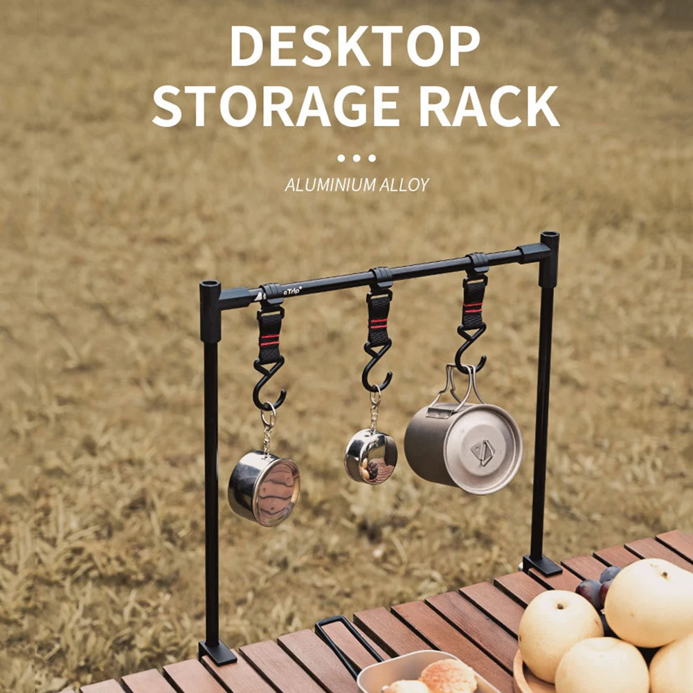 Lightweight Camp Cookware Hanging Rack Shelf Pot Pan Hanger Table Stand Outdoor - £11.34 GBP+
