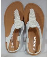 Soda Girls Pearl Open Toe Slip On Thong Dress Sandal White Size 4.5 - $44.71 CAD