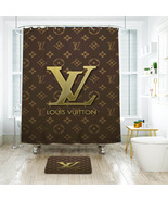 Louis_Vuitton 02 Shower Curtain Bath Mat Bathroom Waterproof Decorative ... - £17.97 GBP+