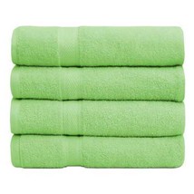 4 Luxury Combed Cotton Bath Green Towels Set 27x54 500 GSM Highly Absorbent - £34.51 GBP