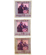 The Breakfast Club Member 3 Fan Club Vintage 1985 Stickers Collectable U... - $12.50