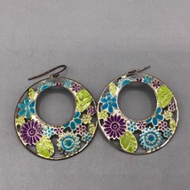 Colorful Flower Pierced Earrings - $32.41