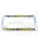  Retired Navy Chief Thin Rim with Raised Letters Chrome License Plate Frame - £13.10 GBP