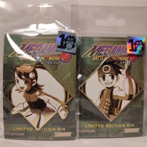 Mega Man Battle Network Lan Hikari &amp; Mayl Sakurai Collectible Enamel Pins Set - £21.30 GBP