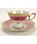 Footed Cup &amp; Saucer Set, Pink Lavender, Napco, Vintage Japan Porcelain, ... - $550.46 MXN