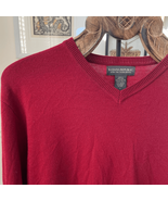 Banana Republic Merino Wool Vneck Sweater Lightweight Red L - $28.80