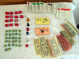 Vintage Monopoly game pieces wooden hotels houses money properties acceptable - £7.97 GBP