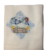 Kitchen Dishtowel Chicken Hen Sitting on Eggs 100% Cotton Flour Sack 28&quot;... - $14.84