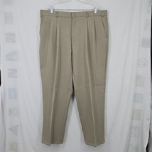 Midtown Man Suit Separates Dress Pants Mens 42S 40x30 Beige Pleated Front - $6.79