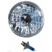 7&quot; Halogen H4 Headlight Light Bulb Diamond Crystal Clear Headlamp Motorc... - $34.95