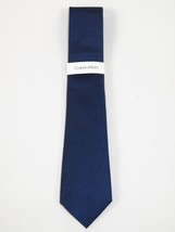 Men's Calvin Klein Tie Classic Woven Silky Feel #Calvin-3 Navy Blue image 2
