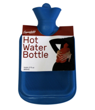 800ML Rubber Hot Water Bottle 27oz Heat Therapy Compress Blue - $9.89