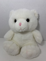 Build-a-Bear Workshop white teddy sitting plush 1997 brown eyes pink nos... - £9.37 GBP