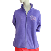 Las Vegas Nevada Full Zip Fleece Jacket Womens XL Purple Embroidered Zip Pockets - £15.95 GBP