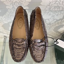 TOD&#39;S Python Snakeskin &amp; Leather Driving Shoe/Loafer Sz  $595 - £179.23 GBP