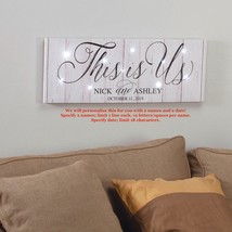 Personalized &#39;This is Us&#39; Lighted LED Canvas Customized Sign Timer Wedding Gift - £37.55 GBP