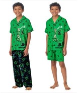 Minecraft Boys Girls Pajamas Green 3-Piece Top Pants Shorts Short Sleeves - $39.99