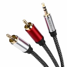 3.5Mm To 2Rca Audio Cable 30Ft, Nylon-Braided 3.5Mm Aux To 2 Rca Audio Cable For - £22.37 GBP