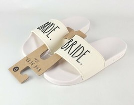 Rae Dunn Ivory | Bride. | Slide Sandals Size 9 Wedding Reception New - $32.34