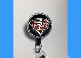 San Francisco 49ers work Retractable Reel Badge Holder nurse cna Rn secr... - £4.06 GBP