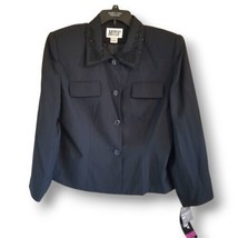 Morgan Miller Women&#39;s Size 18 Black Embroidered Padded Shoulder Blazer Jacket - £28.80 GBP
