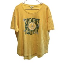 Wildfox Pale Yellow Radiate Positivity Boho Hippy Daisy Graphic T Shirt ... - £17.52 GBP