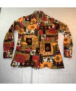 Womens 1960s Shirt Paisley Geometric Floral Button Up Size L - $467.10 MXN