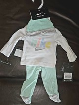 NIKE Infant Preemie Top Footed Pants Beenie Hat Mint Green Girl Boy 3Pc NWT - £23.47 GBP