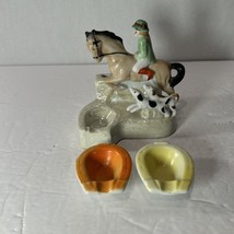 Vintage Japanese Ashtray/Spice Dish Foxhunter with hounds - $29.03