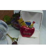 Rare Corocraft A+ TEACHER APPLE ENAMEL GOLD TONE PIN RULER Graduation Gift  - $14.84