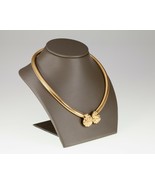 Christian Dior Beautiful Gold Tone Mesh Choker Shell snap clasp Necklace... - $292.05