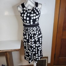 London Times Black and white polka dot sleeveless dress womens size 10 - £15.09 GBP