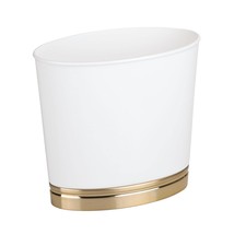 mDesign Oval Slim Decorative Trash Can with Accenting Base, Wastebasket for Bath - £39.95 GBP