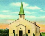 Camp Maxey Texas TX Chapel Church Unused UNP Vtg Linen Postcard 1940s WWII  - $3.91