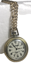 Working Remington ChromaGlo Pocket Watch w/ Gold Plated Chain Used As Fob - £25.18 GBP