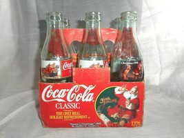 1996 Coca Cola Seasons Greetings Commemorative 6 Pack Coke Bottles Carrier - $19.99