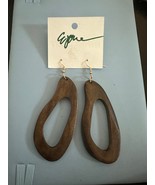 Wooden Round  Dark Brown Earring Set - $7.91
