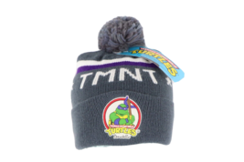 NOS Vintage 90s Teenage Mutant Ninja Turtles TMNT Donatello Knit Beanie Hat Gray - £62.54 GBP