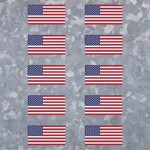 10 American Flag Decals Vinyl Decals - Indoor/Outdoor - USA Made - $2.48+