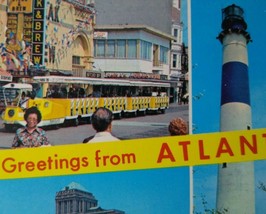 Atlantic City Postcard Greetings From Lucy Elephant Lighthouse Tram New Jersey   - £10.80 GBP