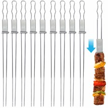 Blue Donuts 10 Pack Kabob Skewers for Grilling 17 Inch  Kabob Skewers with Push  - £30.04 GBP