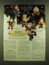 1990 The Danbury Mint Santa Around the World Christmas Ornaments Ad - £14.62 GBP