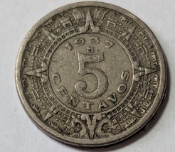 1937 Mexico  5 Centavos Standard Circulation Copper-Nickel Coin - $4.95