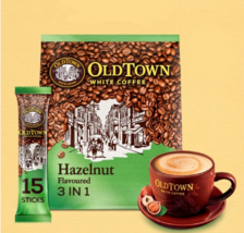 3 Bags OLD TOWN 3 in 1 Hazelnut White Coffee Asian Instant Coffee DHL EX... - £39.96 GBP