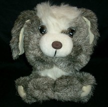 9&quot; Vintage Dan Dee Gray White Puppy Dog Stuffed Animal Plush Toy Floppy Ears - £26.57 GBP
